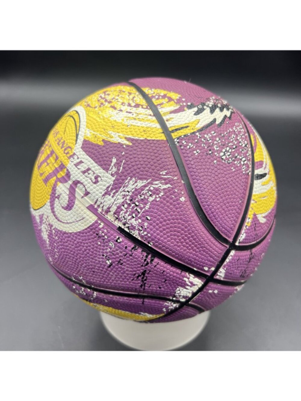 Vtg Spalding/LA LAKERS NBA Souvenir/Kid Toy Mini 7" Basketball; Purple/Yellow - Picture 8 of 9
